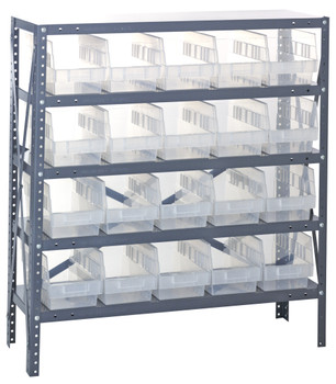 Shelving Unit, 18"D x 36"L x 39"H, heavy duty, Galvanized, Clear, Carbon Steel, 1839-204CL