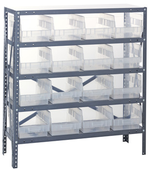 Shelving Unit, 18"D x 36"L x 39"H, heavy duty, Galvanized, Clear, Carbon Steel, 1839-208CL