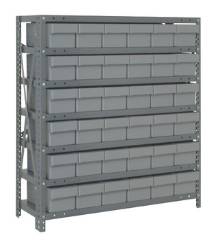 Shelving Unit, 18"D x 36"L x 39"H, heavy duty, Galvanized, Gray, Carbon Steel, 1839-602GY