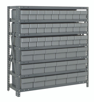 Shelving Unit, 18"D x 36"L x 39"H, heavy duty, Galvanized, Gray, Carbon Steel, 1839-624GY