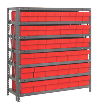 Shelving Unit, 18"D x 36"L x 39"H, heavy duty, Galvanized, Red, Carbon Steel, 1839-624RD