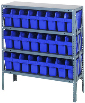 Shelving Unit, 18"D x 36"L x 39"H, heavy duty, Galvanized, Blue, Carbon Steel, 1839-SB803BL
