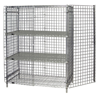 Security Unit, stationary, 48"W x 18"D x 63"H, Chrome, 0, Carbon Steel, 1848-63SEC-2