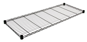 Wire Shelf, 60"W x 18"D, 600 - 800 lb. capacity, Epoxy Coated, Black, 0, Carbon Steel, 1860BK