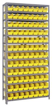 Shelving Unit, 18"D x 36"L x 75"H, heavy duty, Galvanized, Yellow, Carbon Steel, 1875-103YL