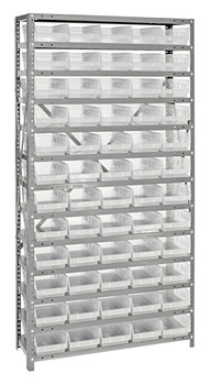 Shelving Unit, 18"D x 36"L x 75"H, heavy duty, Galvanized, Clear, Carbon Steel, 1875-104CL