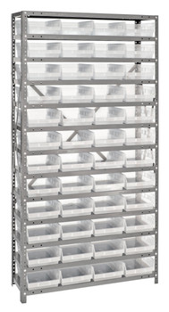 Shelving Unit, 18"D x 36"L x 75"H, heavy duty, Galvanized, Clear, Carbon Steel, 1875-108CL
