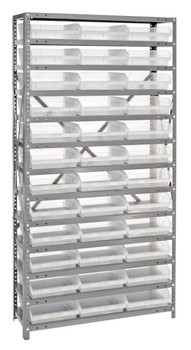 Shelving Unit, 18"D x 36"L x 75"H, heavy duty, Galvanized, Clear, Carbon Steel, 1875-110CL