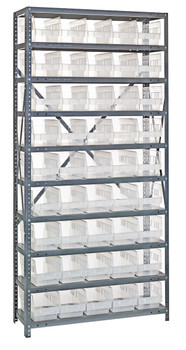 Shelving Unit, 18"D x 36"L x 75"H, heavy duty, Galvanized, Clear, Carbon Steel, 1875-204CL