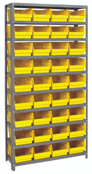 Shelving Unit, 18"D x 36"L x 75"H, heavy duty, Galvanized, Yellow, Carbon Steel, 1875-208YL
