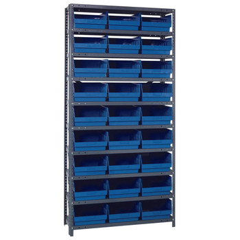 Shelving Unit, 18"D x 36"L x 75"H, heavy duty, Galvanized, Blue, Carbon Steel, 1875-210BL