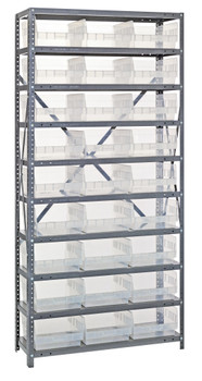 Shelving Unit, 18"D x 36"L x 75"H, heavy duty, Galvanized, Clear, Carbon Steel, 1875-210CL