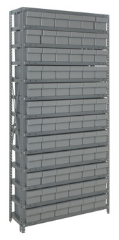 Shelving Unit, 18"D x 36"L x 75"H, heavy duty, Galvanized, Gray, Carbon Steel, 1875-602GY