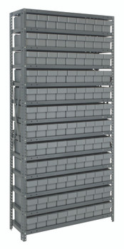 Shelving Unit, 18"D x 36"L x 75"H, heavy duty, Galvanized, Gray, Carbon Steel, 1875-604GY