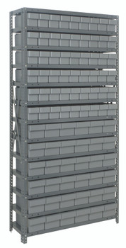 Shelving Unit, 18"D x 36"L x 75"H, heavy duty, Galvanized, Gray, Carbon Steel, 1875-624GY
