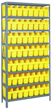Shelving Unit, 18"D x 36"L x 75"H, heavy duty, Galvanized, Yellow, Carbon Steel, 1875-SB803YL