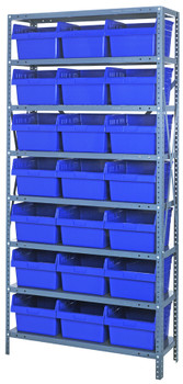 Shelving Unit, 18"D x 36"L x 75"H, heavy duty, Galvanized, Red, Carbon Steel, 1875-SB810RD