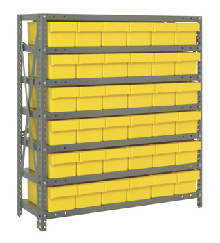 Shelving Unit, 24"D x 36"L x 39"H, heavy duty, Galvanized, Yellow, Carbon Steel, 2439-603YL