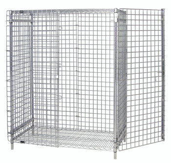 Security Unit, stationary, 48"W x 24"D x 63"H, Chrome, 0, Carbon Steel, 2448-63SEC