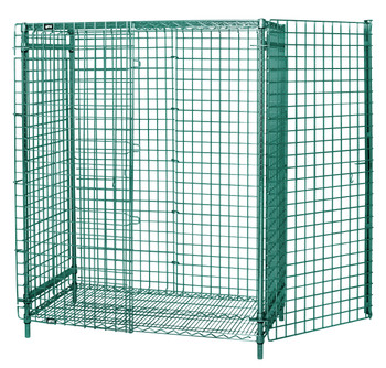 Security Unit, stationary, 48"W x 24"D x 63"H, Epoxy Coated, Green, 0, Carbon Steel, 2448-63SECP