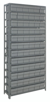 Shelving Unit, 24"D x 36"L x 75"H, heavy duty, Galvanized, Gray, Carbon Steel, 2475-603GY