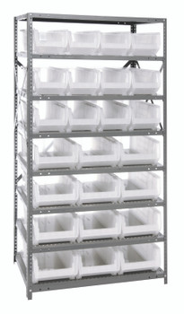 Shelving Unit, 24"D x 36"L x 75"H, heavy duty, Galvanized, Clear, Carbon Steel, 2475-950952CL