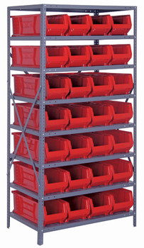 Shelving Unit, 24"D x 36"L x 75"H, heavy duty, Galvanized, Yellow, Carbon Steel, 2475-950YL