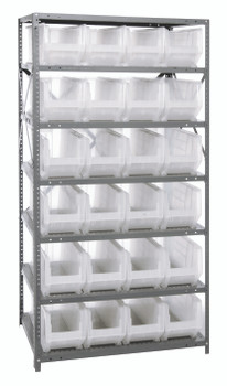 Shelving Unit, 24"D x 36"L x 75"H, heavy duty, Galvanized, Clear, Carbon Steel, 2475-951CL