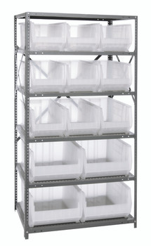 Shelving Unit, 24"D x 36"L x 75"H, heavy duty, Galvanized, Clear, Carbon Steel, 2475-953954CL