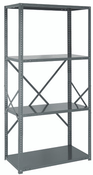 IRONMAN, 22 gauge steel shelving, open, Gray, 0, Carbon Steel, 75-1236-4