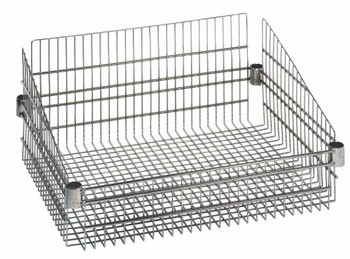 Basket, post mount, 24"W x 24"L x 10"H, Chrome, 0, Carbon Steel, BSK2424C