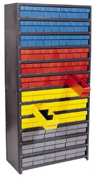 Shelving Unit, closed, 12"D x 36"L x 39"H, Galvannized, Gray, Carbon Steel, CL1239-401601GY