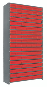 Shelving Unit, 12"D x 36"L x 75"H, heavy duty, Galvannized, Red, Carbon Steel, CL1275-401RD