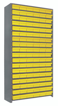 Shelving Unit, 12"D x 36"L x 75"H, heavy duty, Galvannized, Yellow, Carbon Steel, CL1275-401YL