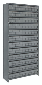 Shelving Unit, closed, 12"D x 36"L x 75"H, Galvannized, Gray, Carbon Steel, CL1275-501GY
