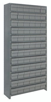 Shelving Unit, closed, 12"D x 36"L x 75"H, Galvannized, Gray, Carbon Steel, CL1275-601GY