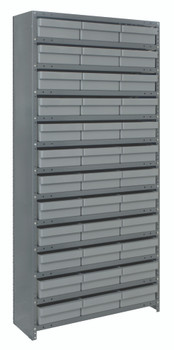 Shelving Unit, closed, 12"D x 36"L x 39"H, Galvannized, Gray, Carbon Steel, CL1275-678GY