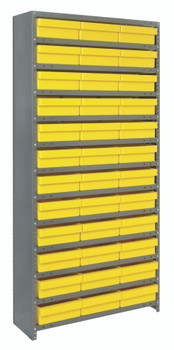 Shelving Unit, closed, 12"D x 36"L x 39"H, Galvannized, Yellow, Carbon Steel, CL1275-678YL