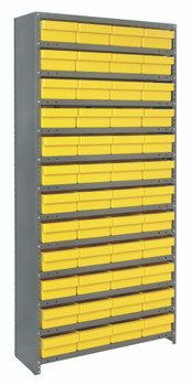Shelving Unit, closed, 18"D x 36"L x 75"H, Galvannized, Yellow, Carbon Steel, CL1875-606YL