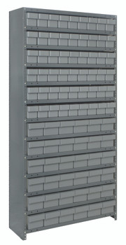 Shelving Unit, closed, 18"D x 36"L x 75"H, Galvannized, Gray, Carbon Steel, CL1875-624GY