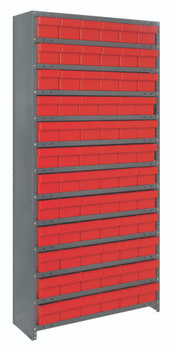 Shelving Unit, 24"D x 36"L x 75"H, heavy duty, Galvannized, Red, Carbon Steel, CL2475-603RD