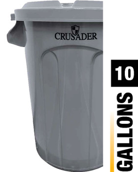 Crusader Round Heavy-duty Utility Container, 10 Gallon, 15-3/5" Dia. x 17-3/10" H, Black, 0, Polyethylene, CTC-10BK