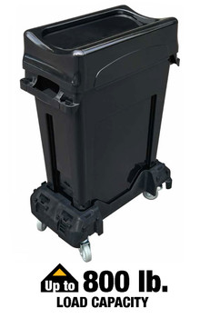 Crusader Thin Container Dolly, 800 lb. load capacity, contains 4 swivel 3" x 1" thermoplastic rubber casters, Black/Gray Metalic, 0, Thermoplastic Rubber, CTH-DLY