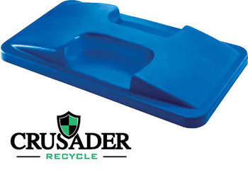 Crusader Thin Recycling Container Flat Lid with Handle, Polypropylene, Green, Grren, 0, Polypropylene, CTH-LHFTGN