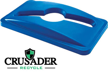 Crusader Thin Recycling Container Mixed Recycle Lid, slotted, Polypropylene, Green, 0, Polypropylene, CTH-LMXGN