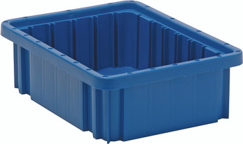 Dividable Grid Container, 10-7/8"L x 8-1/4"W x 3-1/2"H, blue, Blue, Blue, Polypropylene, DG91035BL
