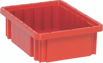Dividable Grid Container, 10-7/8"L x 8-1/4"W x 3-1/2"H, red, Red, Red, Polypropylene, DG91035RDCS