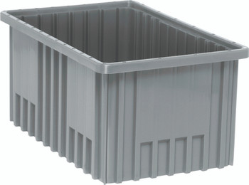 Dividable Grid Container, 16-1/2"L x 10-7/8"W x 8"H, gray, Gray, Gray, Polypropylene, DG92080GY