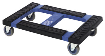 Dolly, 30"W x 18"D, 1000 lbs. load capacity with padded rubber trim, Blue, 0, Polymer, DLY-3018