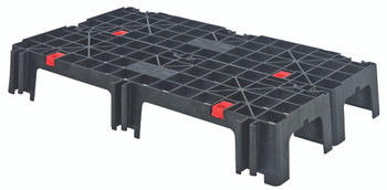 EZ Lock Dunnage Platform Rack and Pallet, ventilated, 40"W x 12"D x 6"H, Black, 0, Polyethylene, EL-12406